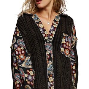 Pol Floral Patchwork Women's Top